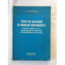 M. Ganga - Teste de algebra si analiza pentru clasele XI - XII